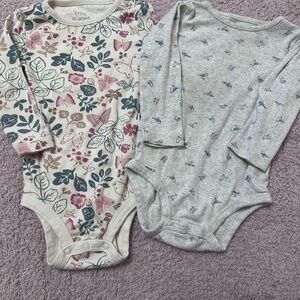 Little Planet Organic by Carter’s 12M Long Sleeve Bodysuit Set Floral Birds Baby